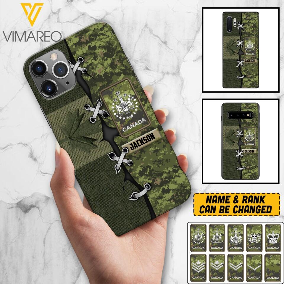 Personalized Canadian Soldier Camo Phone Case Printed V3Q 2503