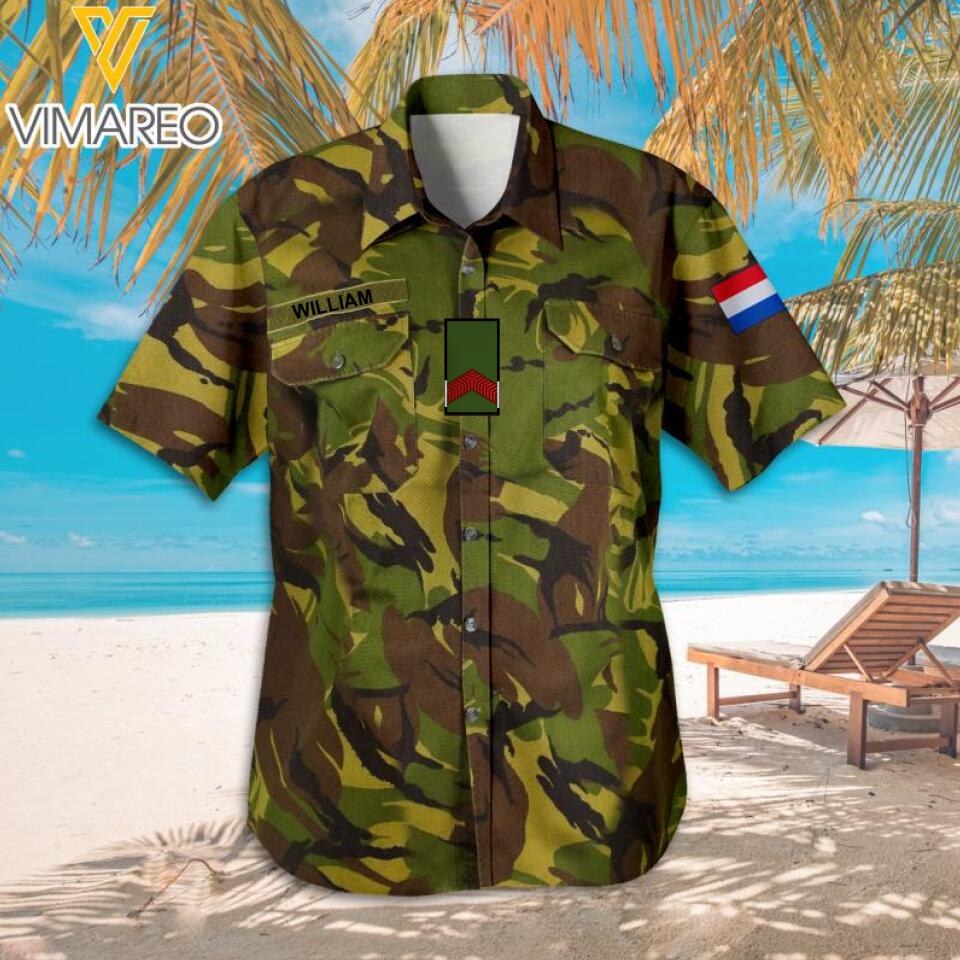 Personalized Netherlands Army Camo Hawaii Shirt Printed 22MAR-DT25