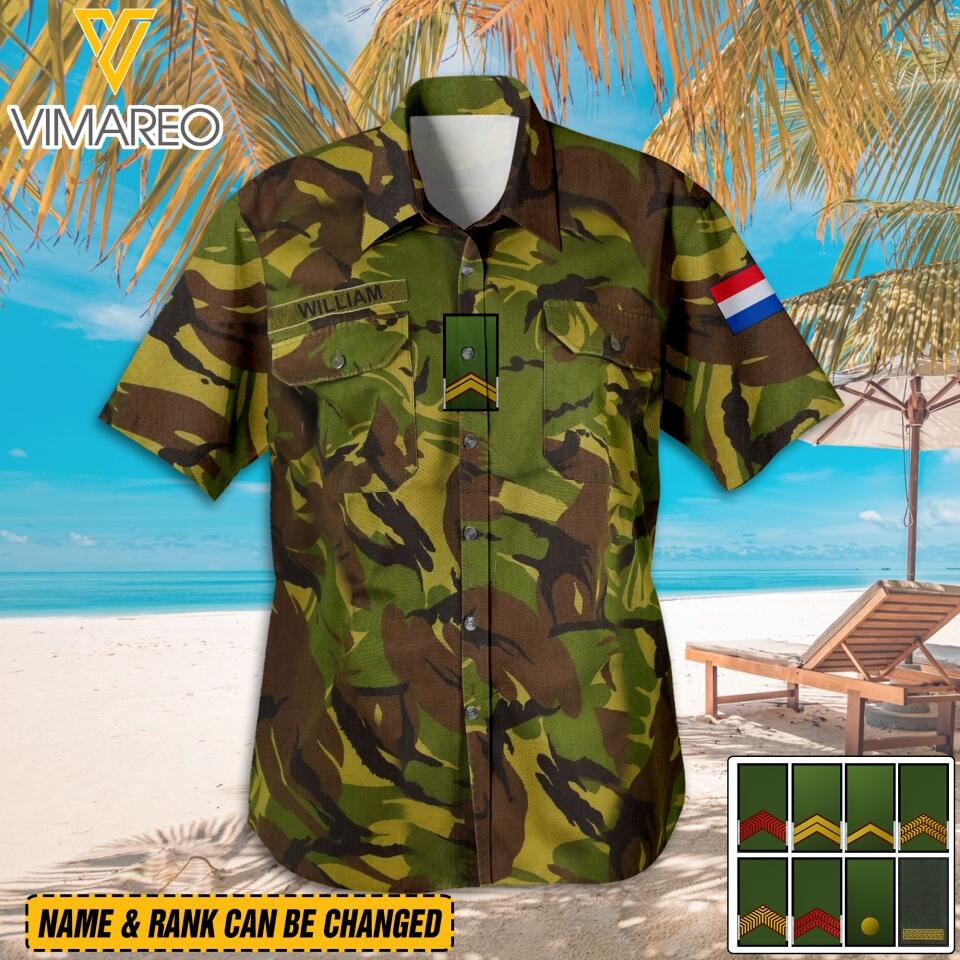 Personalized Netherlands Army Camo Hawaii Shirt Printed 22MAR-DT25