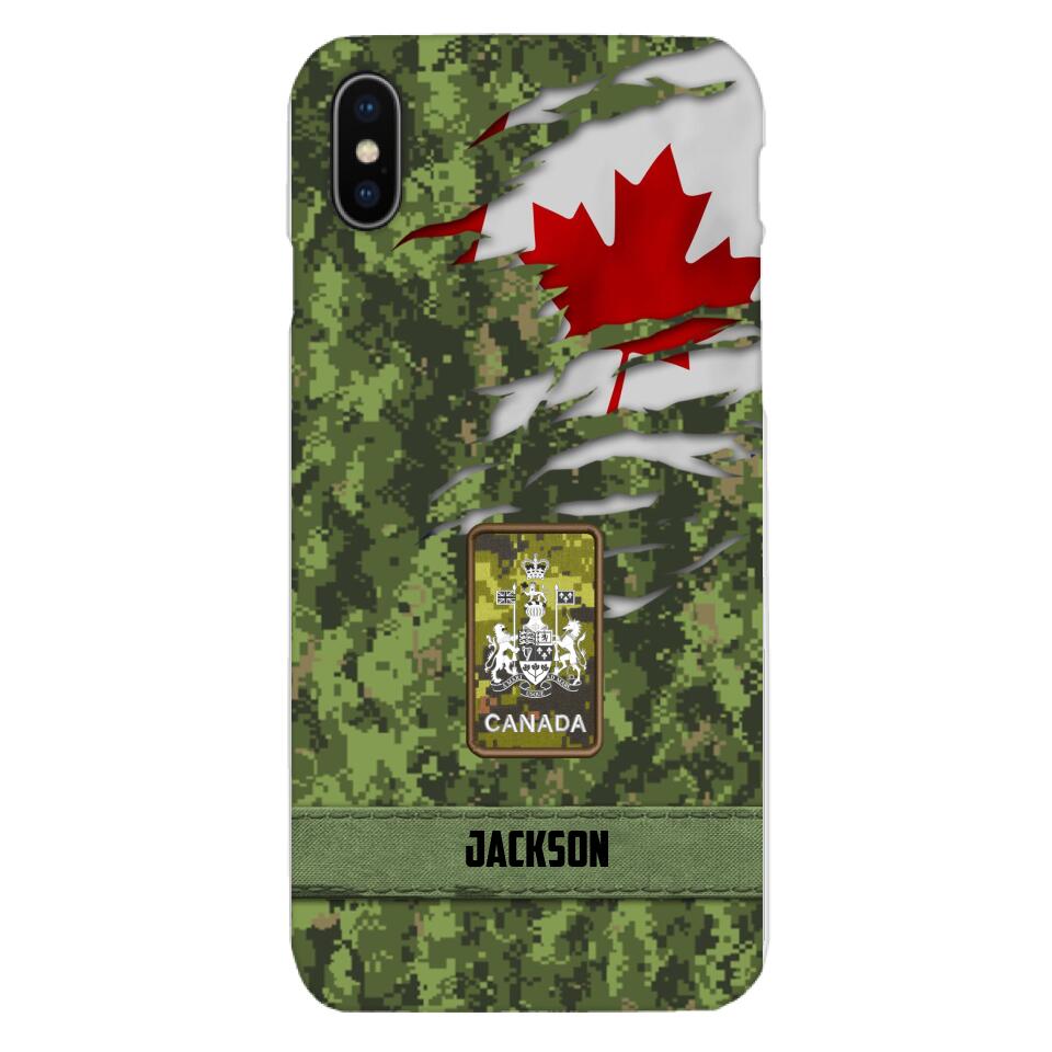 Personalized Canadian soldier camo rank Phone Case M3Q 2503