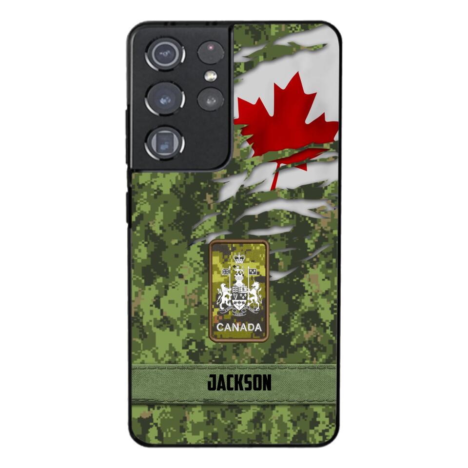 Personalized Canadian soldier camo rank Phone Case M3Q 2503