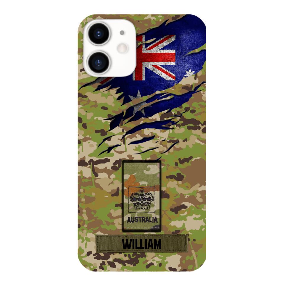 Personalized Australian soldier camo rank Phone Case 3T 2503