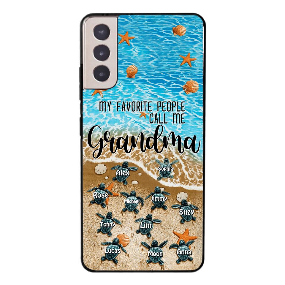 PERSONALIZED MY FAVORITE PEOPLE CALL ME GRANDMA TURTLE PHONECASE QTDT2603