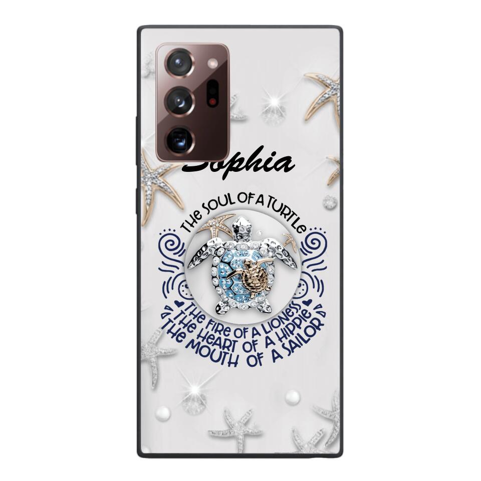 PERSONALIZED TURTLE GIRL WITH NAME PHONECASE QTTQ2603