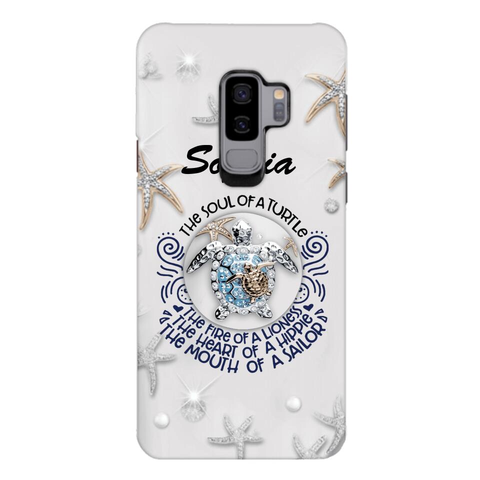 PERSONALIZED TURTLE GIRL WITH NAME PHONECASE QTTQ2603