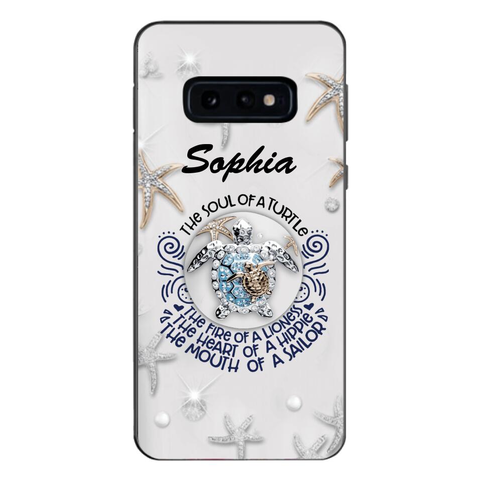 PERSONALIZED TURTLE GIRL WITH NAME PHONECASE QTTQ2603