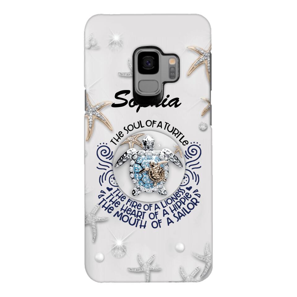 PERSONALIZED TURTLE GIRL WITH NAME PHONECASE QTTQ2603
