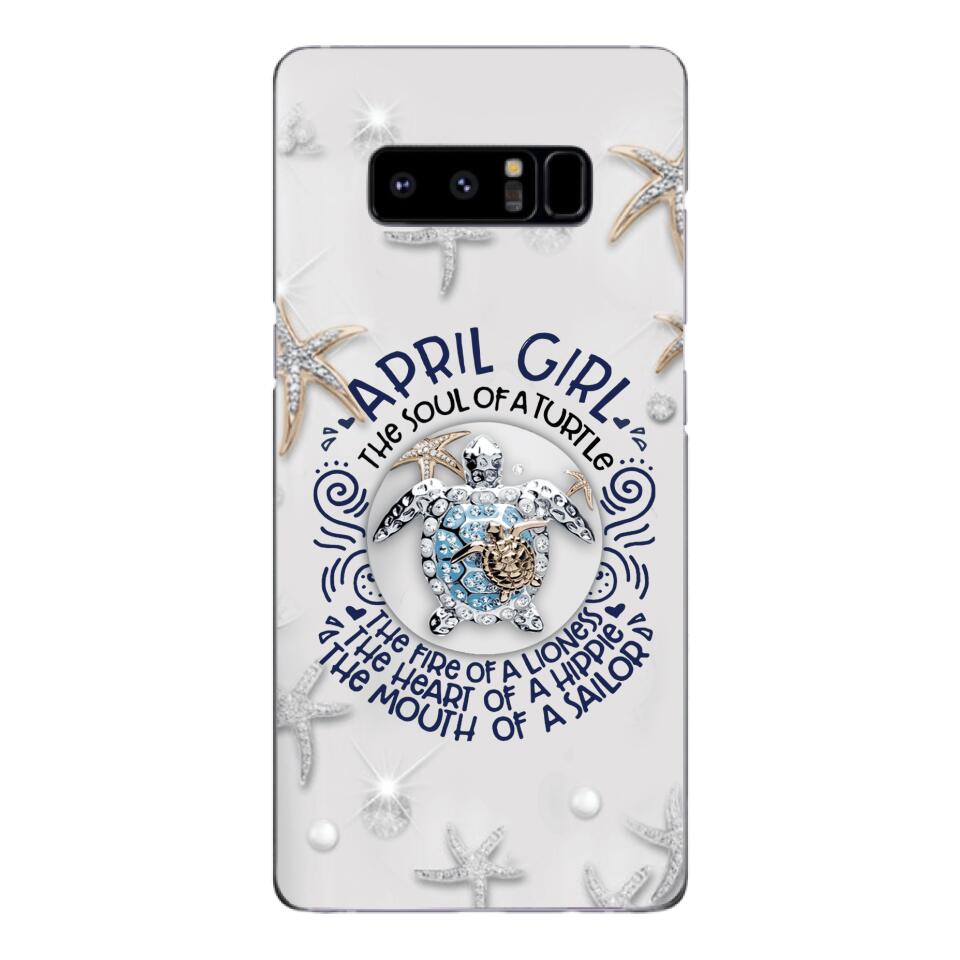 PERSONALIZED APRIL TURTLE GIRL PHONECASE QTTQ2603