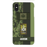 Personalized Canada soldier camo rank Phone Case M3Q 2603