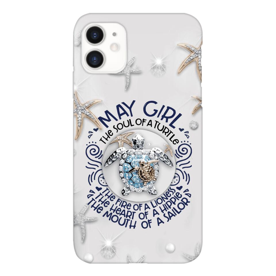 PERSONALIZED MAY TURTLE GIRL PHONECASE QTTQ2603