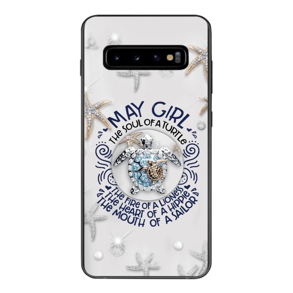 PERSONALIZED MAY TURTLE GIRL PHONECASE QTTQ2603