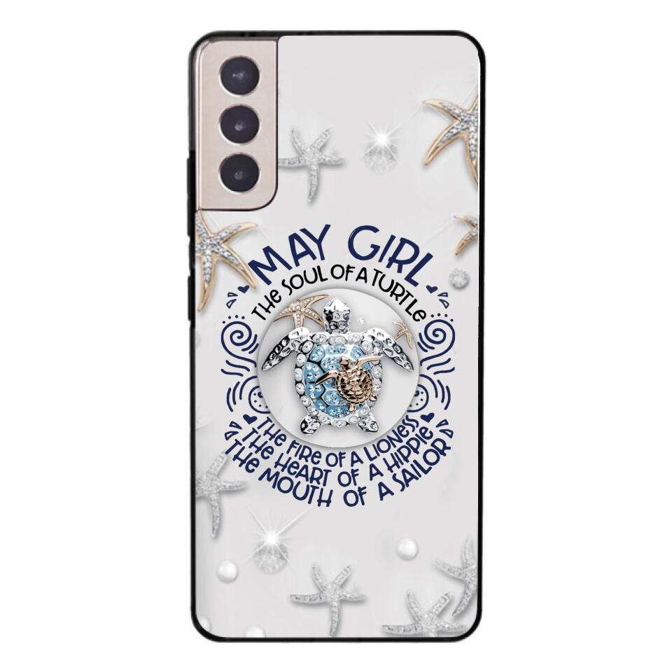 PERSONALIZED MAY TURTLE GIRL PHONECASE QTTQ2603