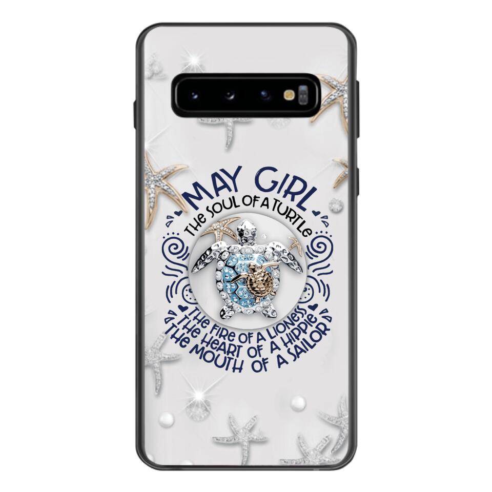 PERSONALIZED MAY TURTLE GIRL PHONECASE QTTQ2603