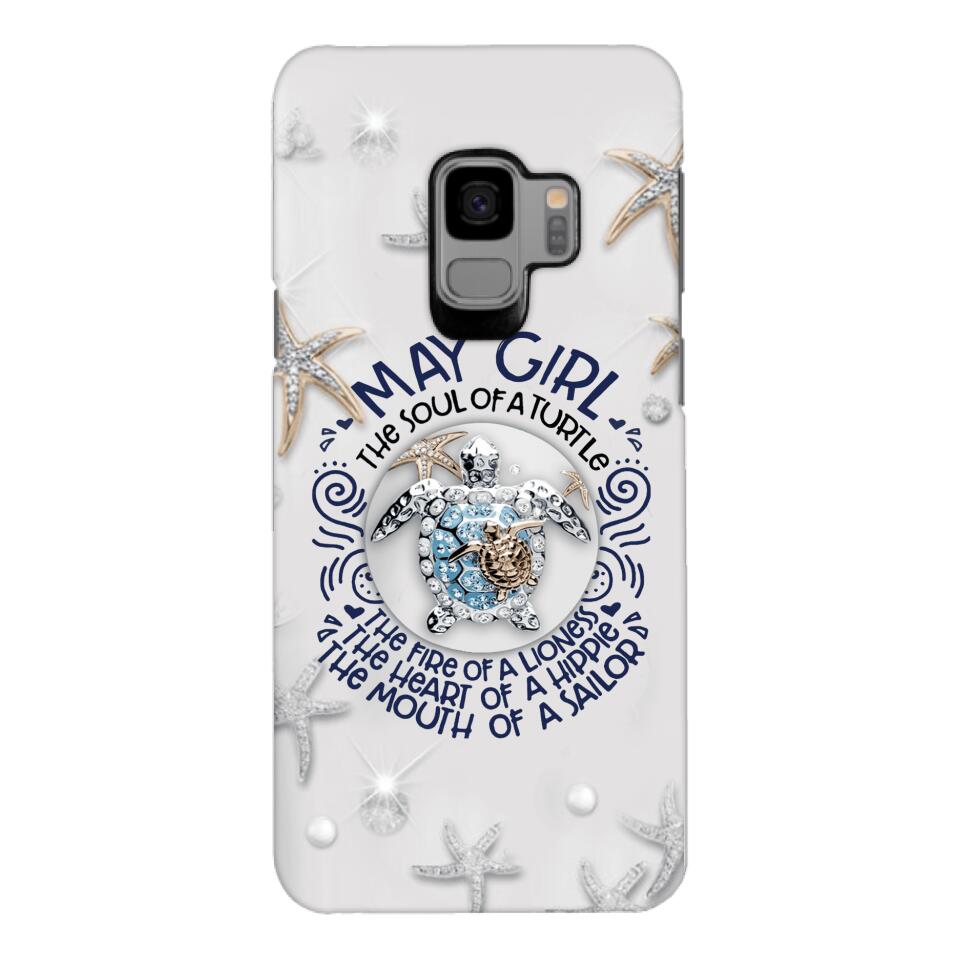 PERSONALIZED MAY TURTLE GIRL PHONECASE QTTQ2603