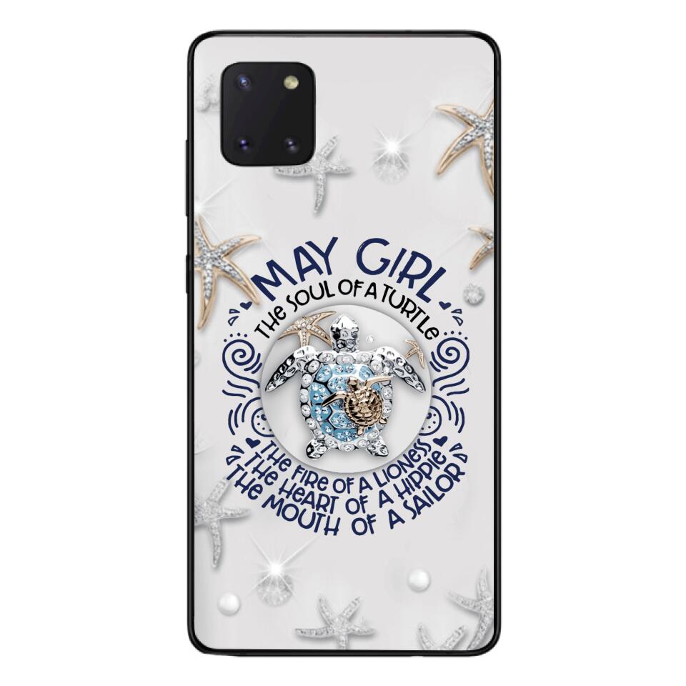 PERSONALIZED MAY TURTLE GIRL PHONECASE QTTQ2603
