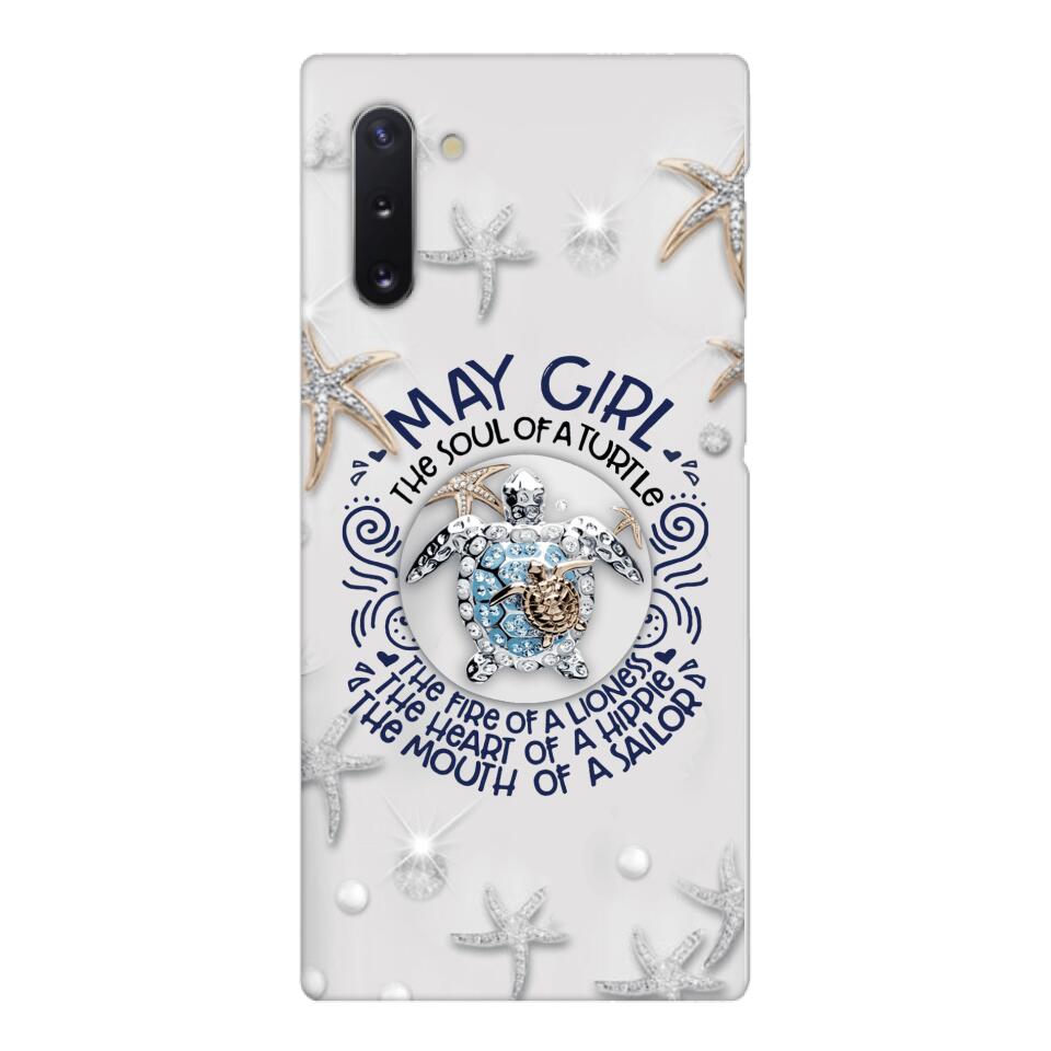 PERSONALIZED MAY TURTLE GIRL PHONECASE QTTQ2603