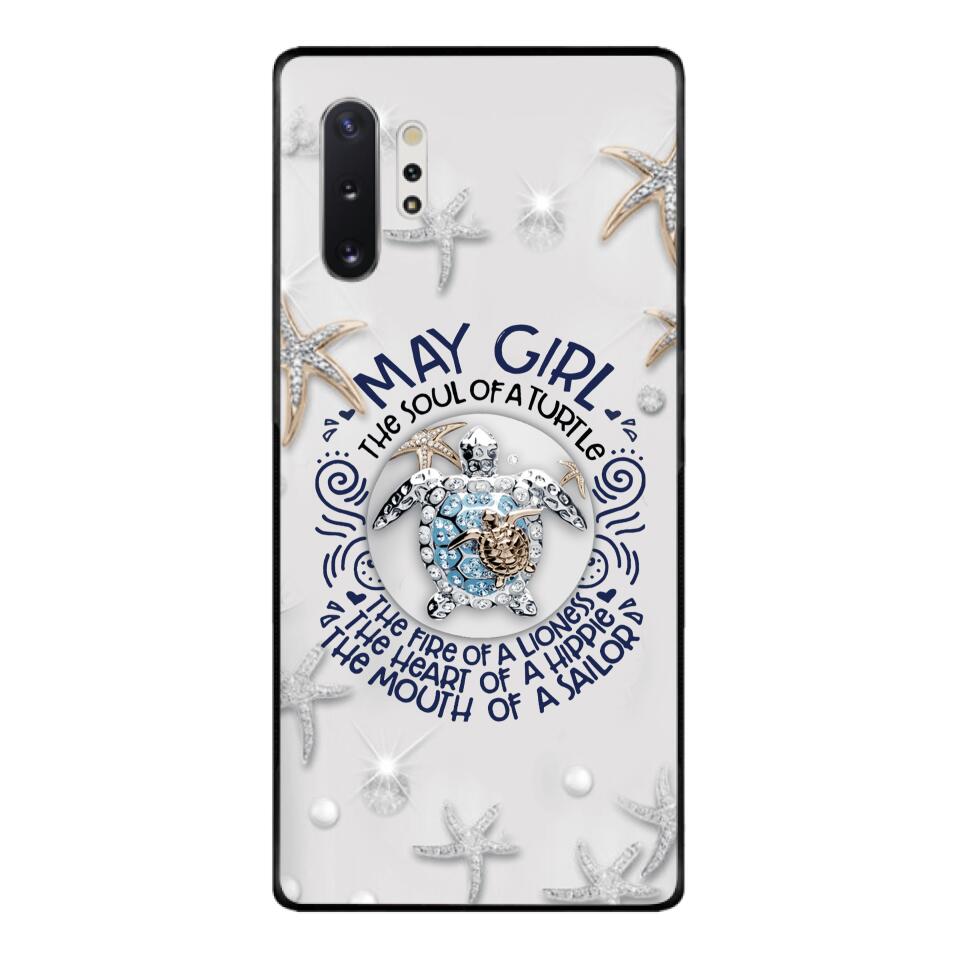 PERSONALIZED MAY TURTLE GIRL PHONECASE QTTQ2603