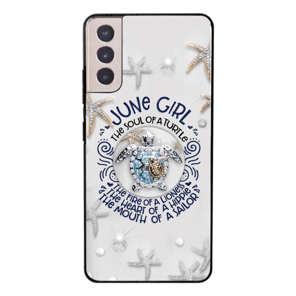PERSONALIZED JUNE TURTLE GIRL PHONECASE QTTQ2603