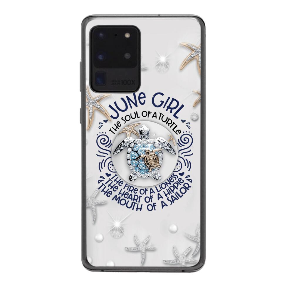 PERSONALIZED JUNE TURTLE GIRL PHONECASE QTTQ2603