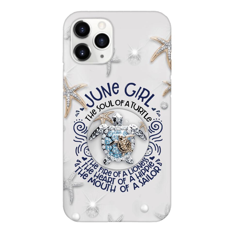 PERSONALIZED JUNE TURTLE GIRL PHONECASE QTTQ2603