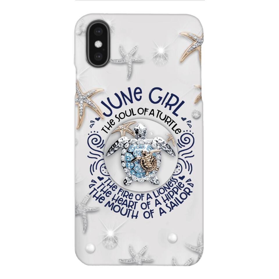 PERSONALIZED JUNE TURTLE GIRL PHONECASE QTTQ2603