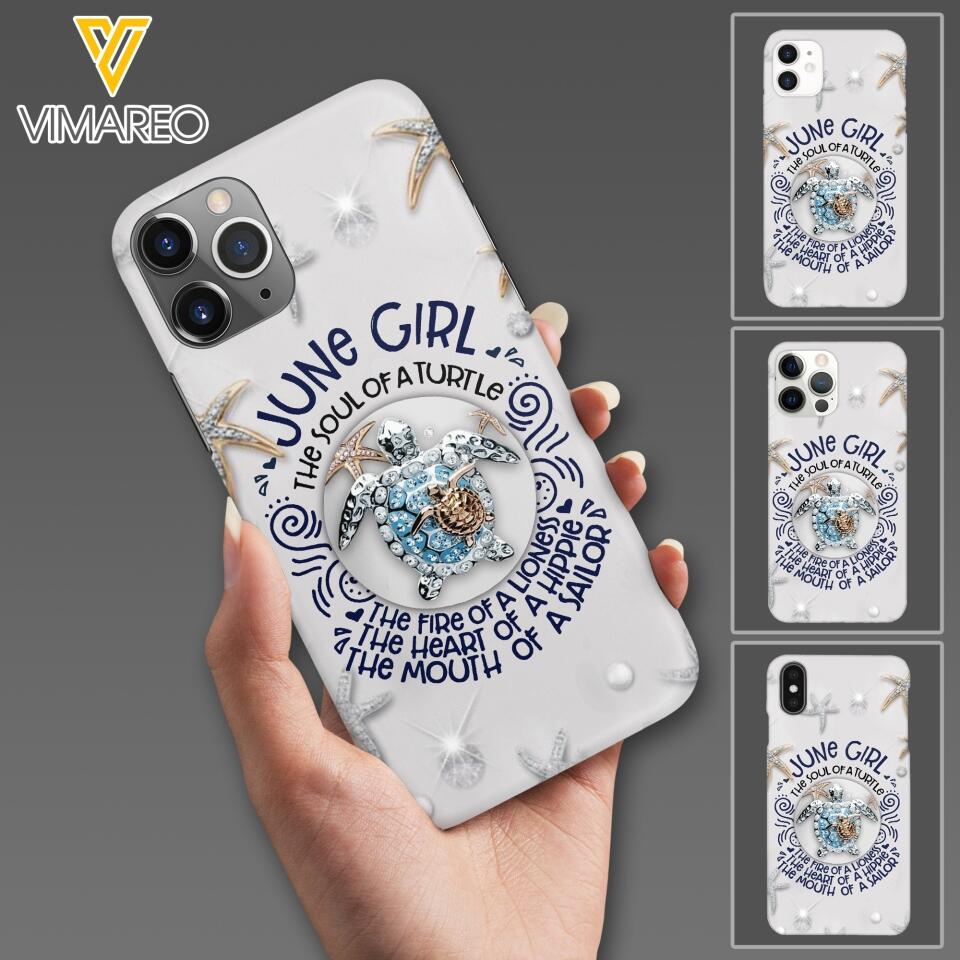PERSONALIZED JUNE TURTLE GIRL PHONECASE QTTQ2603