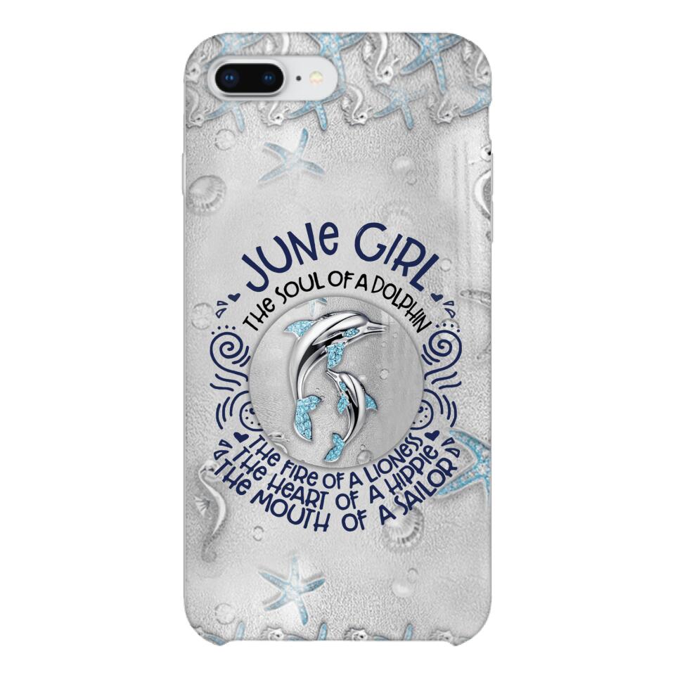 PERSONALIZED JUNE DOLPHIN GIRL PHONECASE QTTQ2603