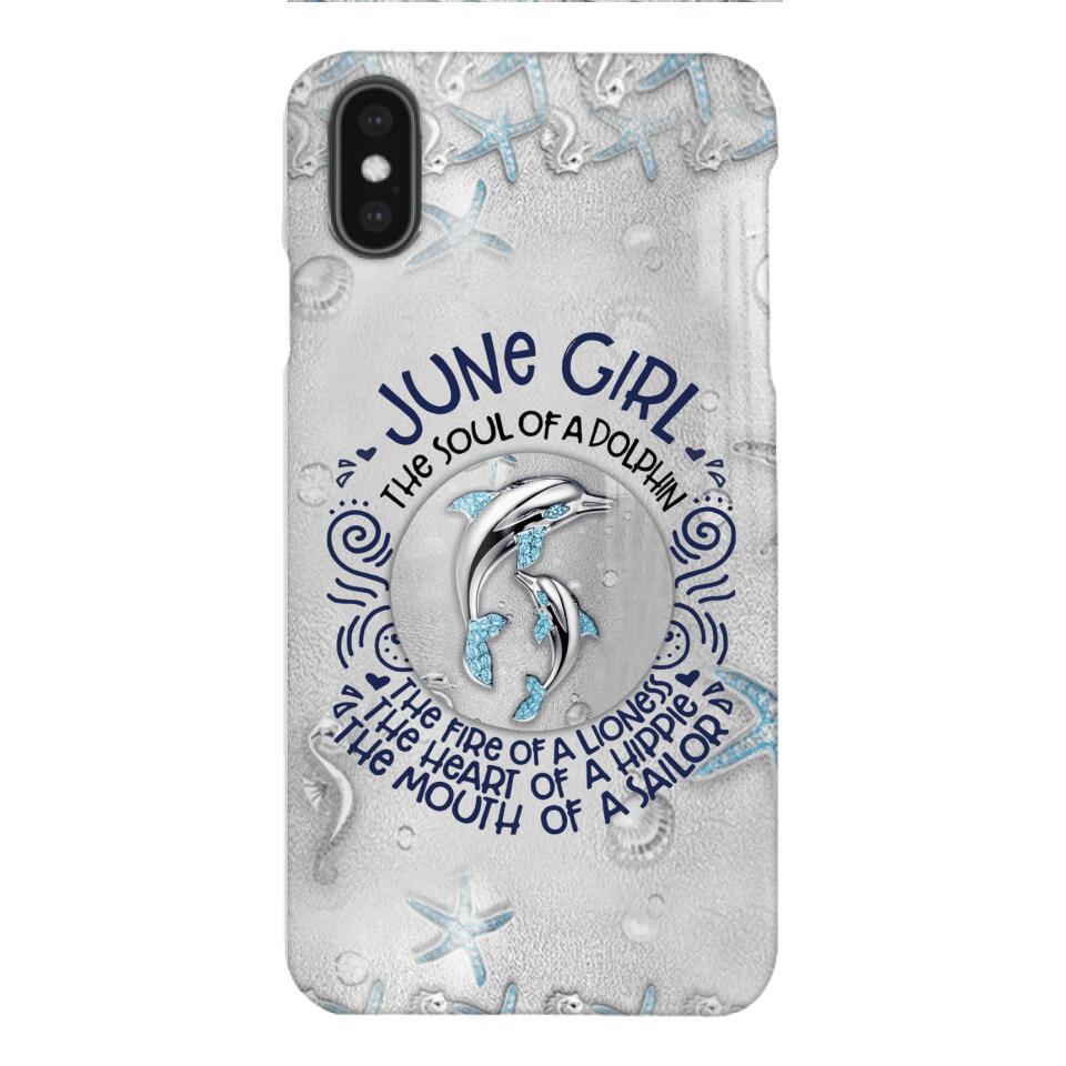 PERSONALIZED JUNE DOLPHIN GIRL PHONECASE QTTQ2603