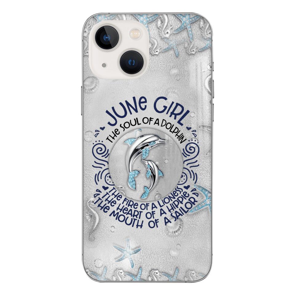 PERSONALIZED JUNE DOLPHIN GIRL PHONECASE QTTQ2603