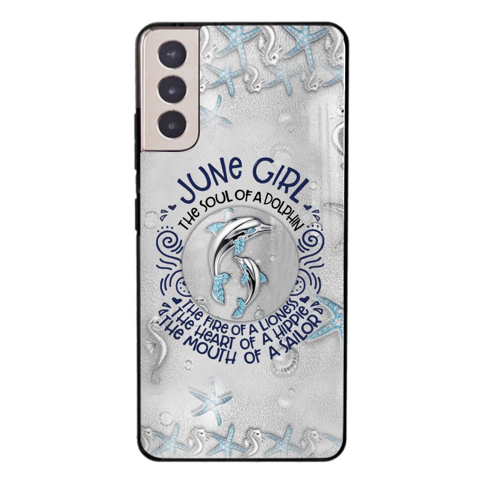 PERSONALIZED JUNE DOLPHIN GIRL PHONECASE QTTQ2603
