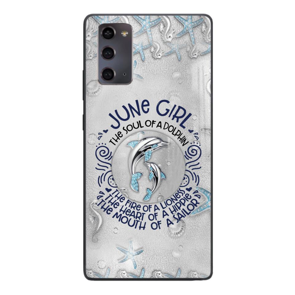 PERSONALIZED JUNE DOLPHIN GIRL PHONECASE QTTQ2603