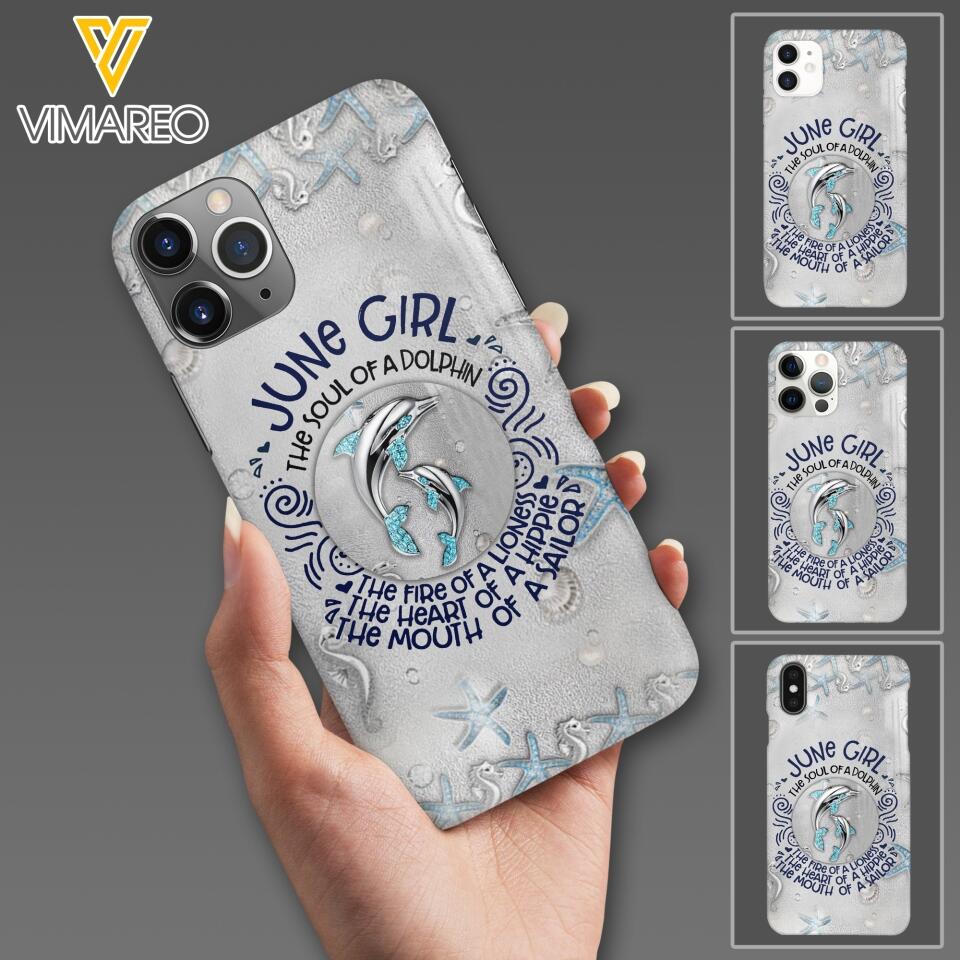 PERSONALIZED JUNE DOLPHIN GIRL PHONECASE QTTQ2603