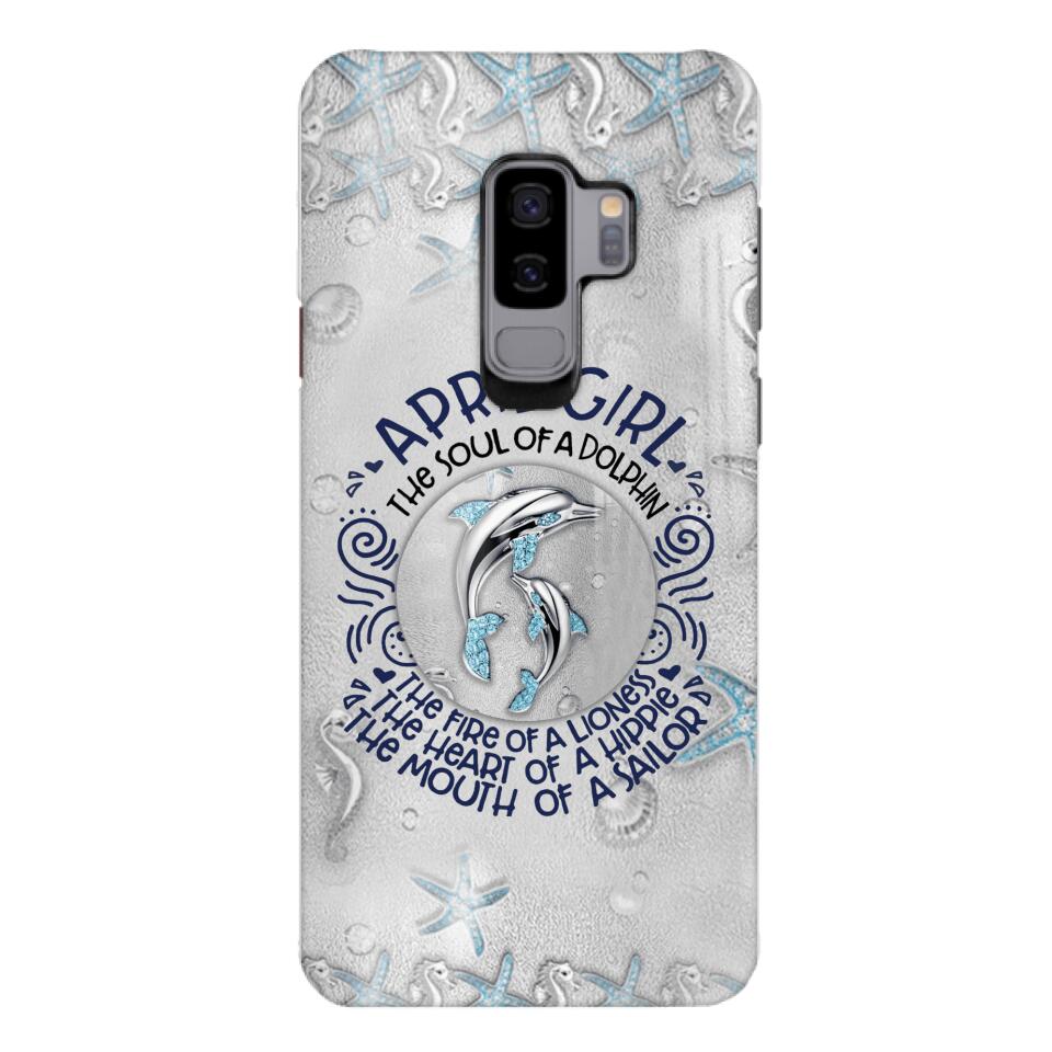 PERSONALIZED APRIL DOLPHIN GIRL PHONECASE QTTQ2603