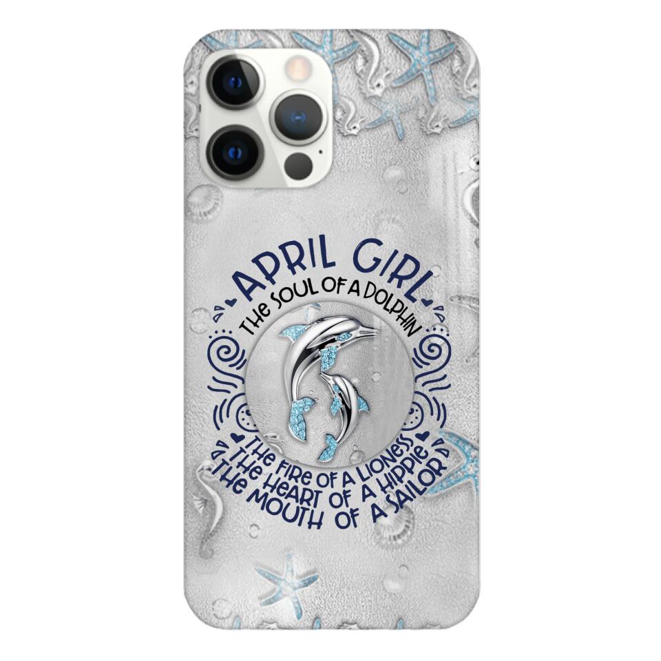 PERSONALIZED APRIL DOLPHIN GIRL PHONECASE QTTQ2603