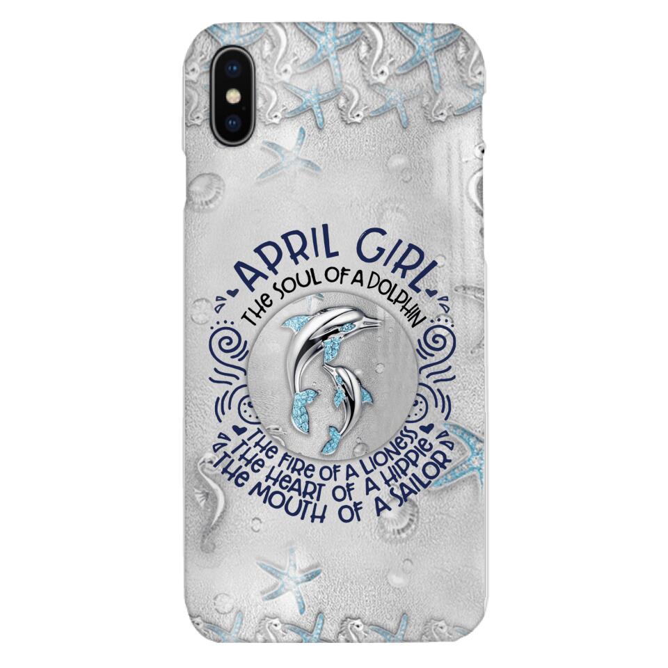 PERSONALIZED APRIL DOLPHIN GIRL PHONECASE QTTQ2603