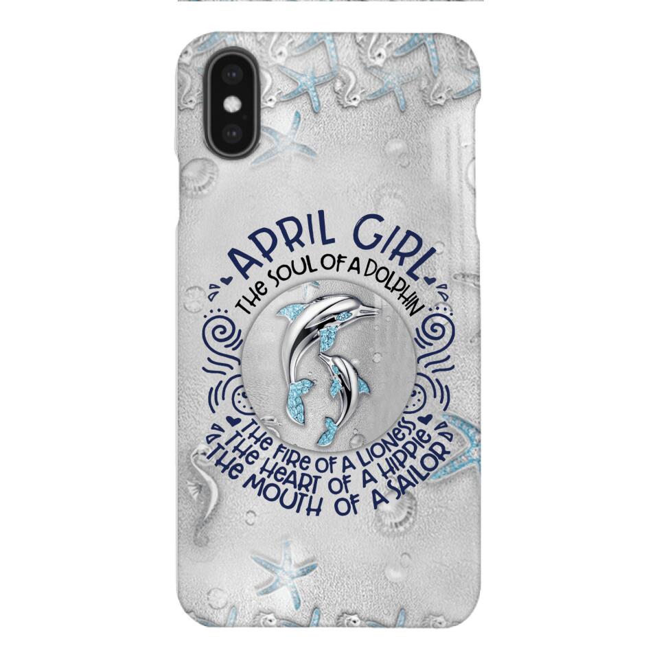 PERSONALIZED APRIL DOLPHIN GIRL PHONECASE QTTQ2603
