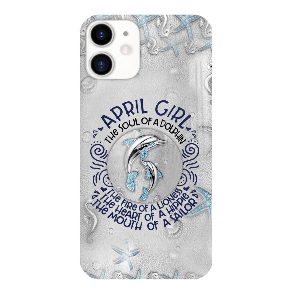 PERSONALIZED APRIL DOLPHIN GIRL PHONECASE QTTQ2603