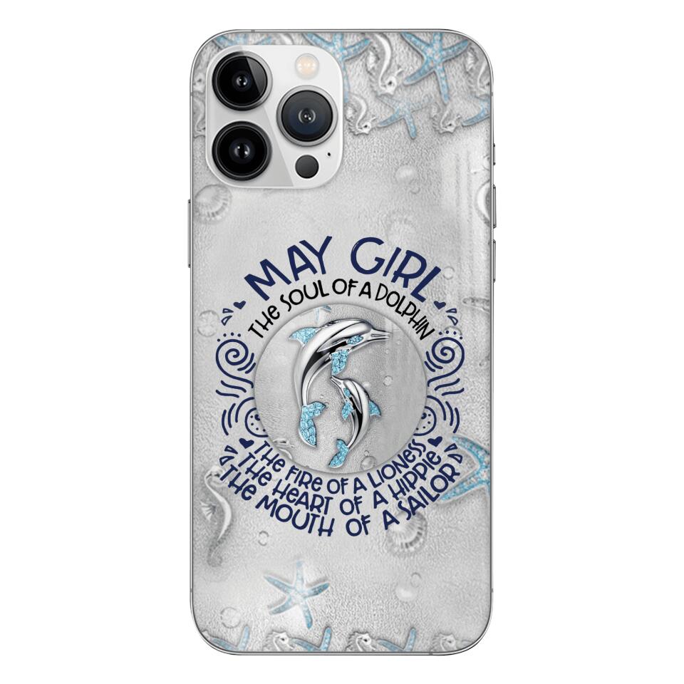 PERSONALIZED MAY DOLPHIN GIRL PHONECASE QTTQ2603
