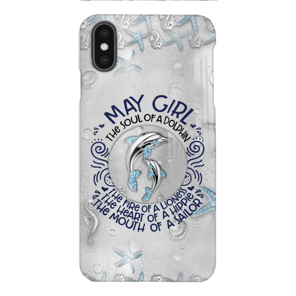 PERSONALIZED MAY DOLPHIN GIRL PHONECASE QTTQ2603