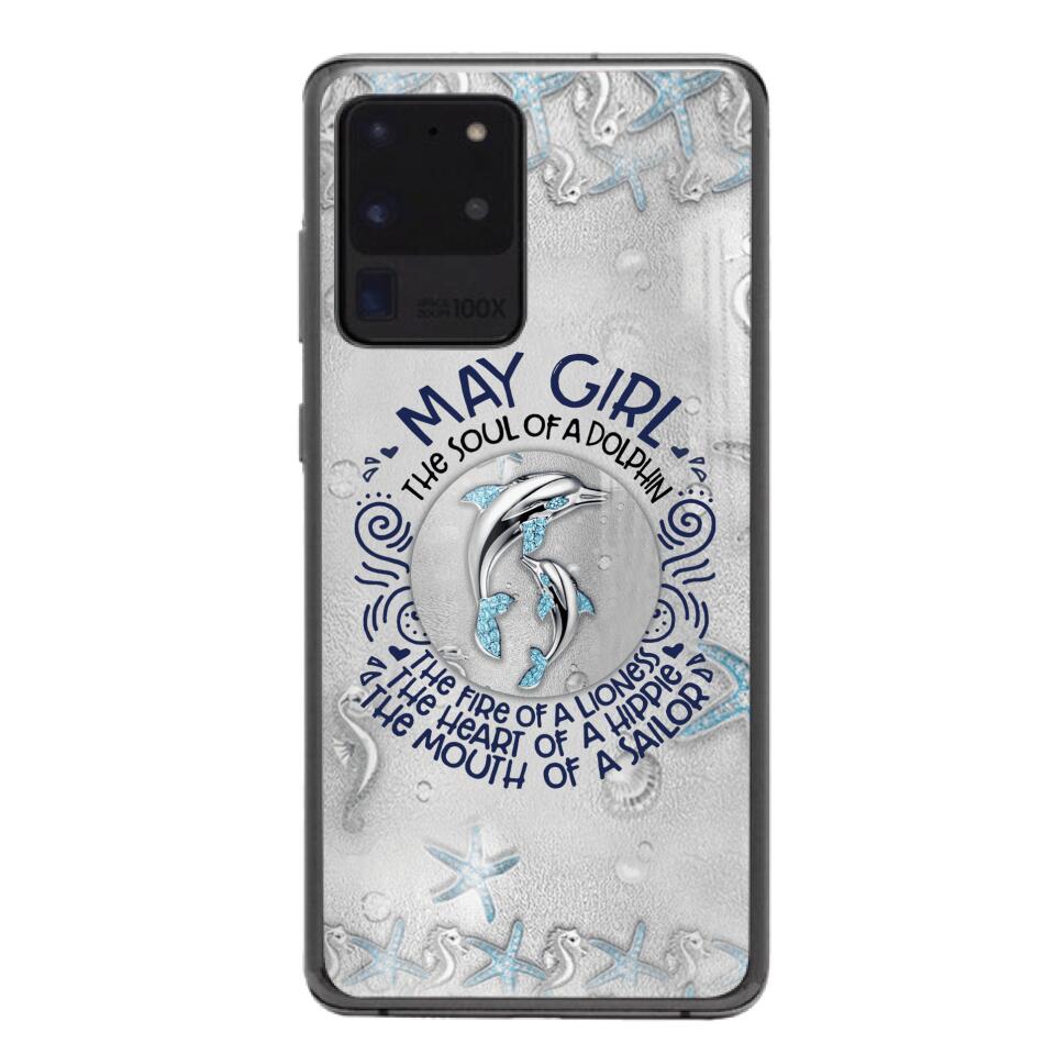 PERSONALIZED MAY DOLPHIN GIRL PHONECASE QTTQ2603