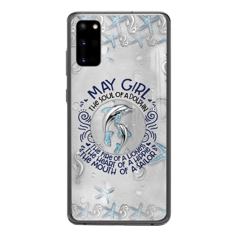 PERSONALIZED MAY DOLPHIN GIRL PHONECASE QTTQ2603