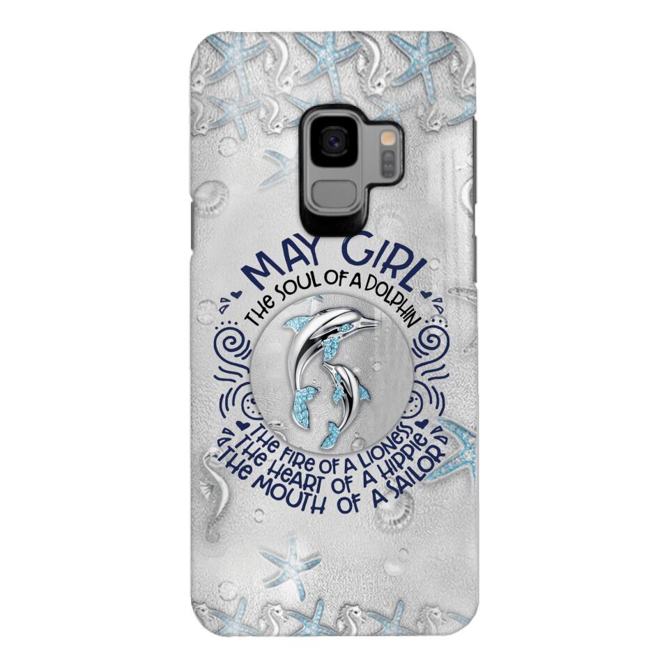 PERSONALIZED MAY DOLPHIN GIRL PHONECASE QTTQ2603