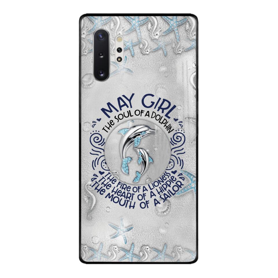 PERSONALIZED MAY DOLPHIN GIRL PHONECASE QTTQ2603