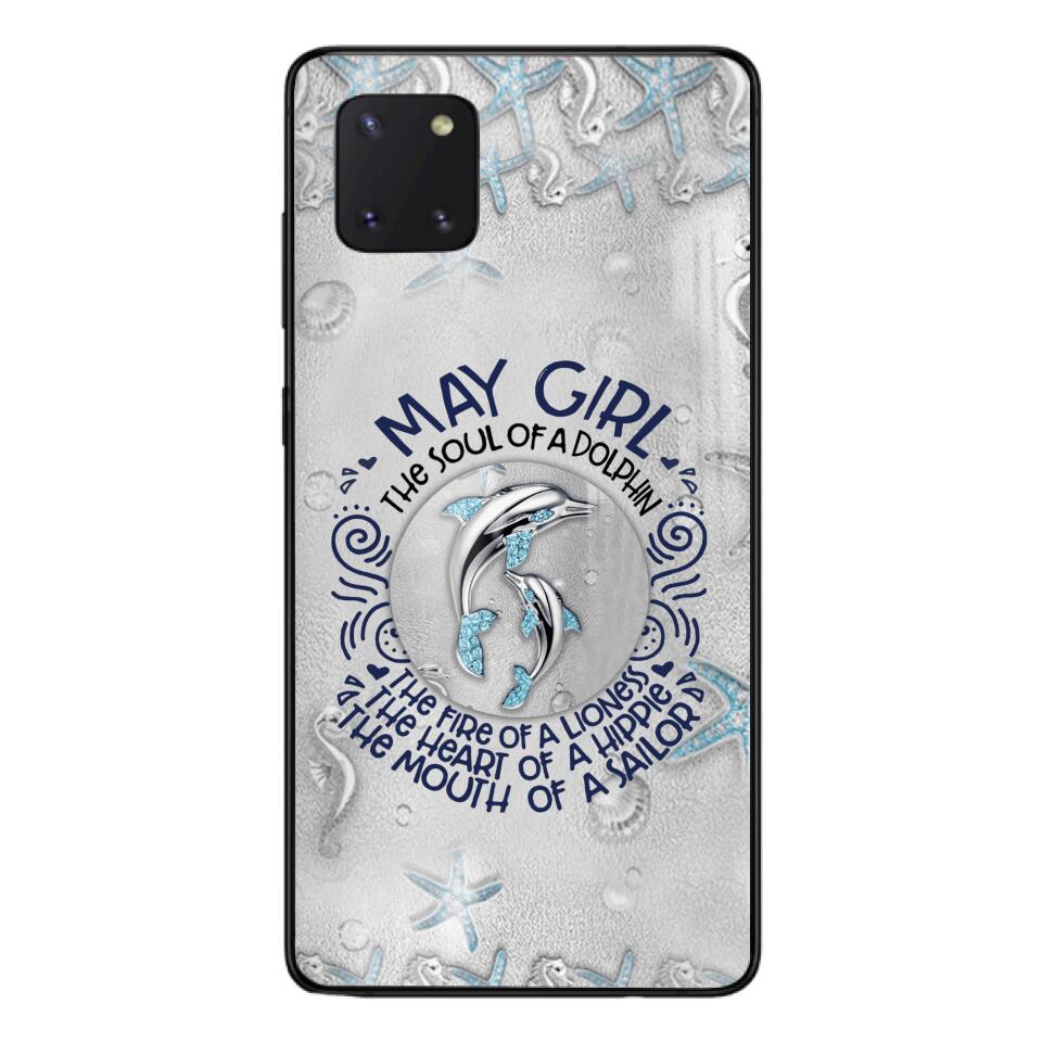 PERSONALIZED MAY DOLPHIN GIRL PHONECASE QTTQ2603