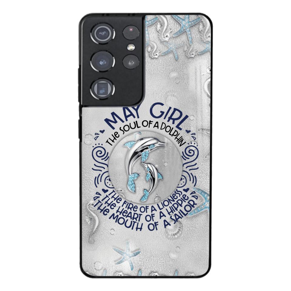 PERSONALIZED MAY DOLPHIN GIRL PHONECASE QTTQ2603