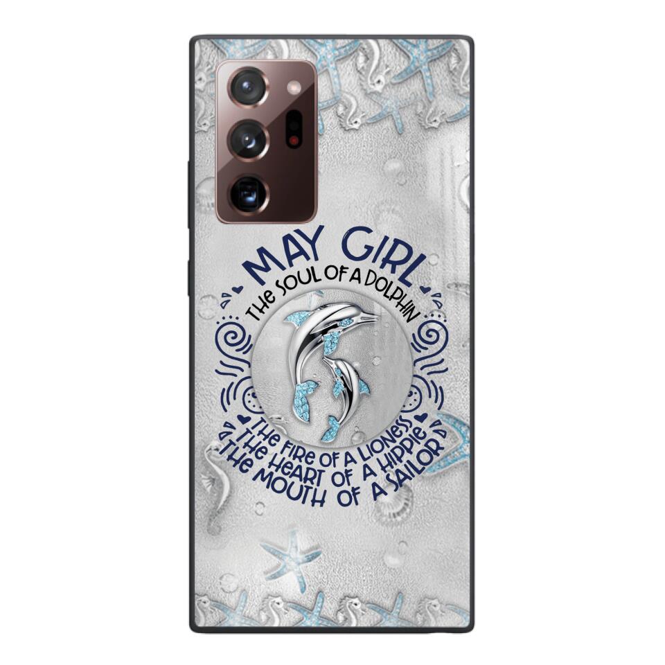 PERSONALIZED MAY DOLPHIN GIRL PHONECASE QTTQ2603