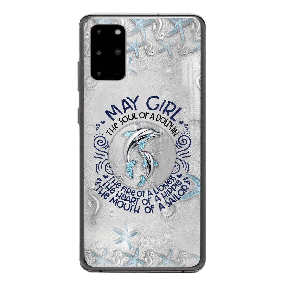 PERSONALIZED MAY DOLPHIN GIRL PHONECASE QTTQ2603