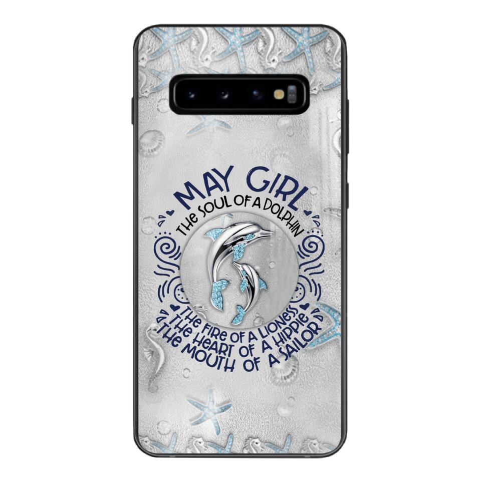 PERSONALIZED MAY DOLPHIN GIRL PHONECASE QTTQ2603