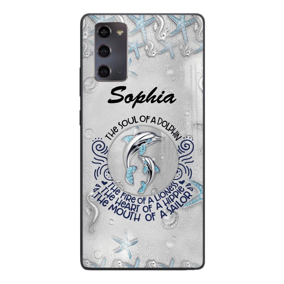 PERSONALIZED DOLPHIN GIRL WITH NAME PHONECASE QTTQ2603