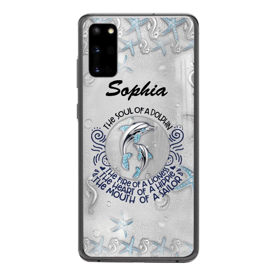 PERSONALIZED DOLPHIN GIRL WITH NAME PHONECASE QTTQ2603